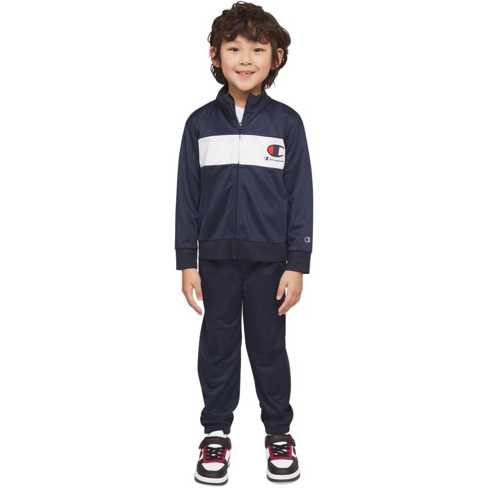 imageChampion Boys Jogger Set Fleece Hoodie and Sweatpants TracksuitNavy Red
