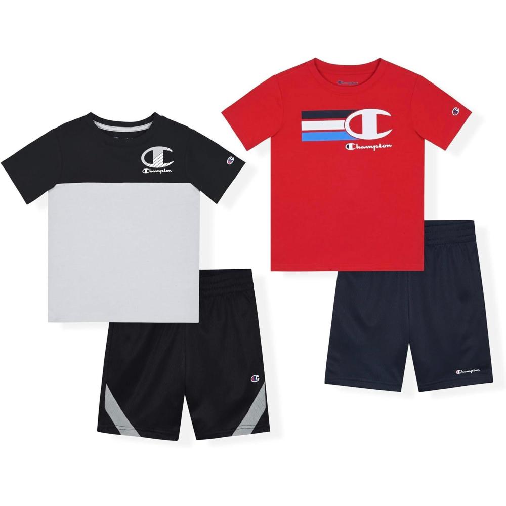 imageChampion Boys Short Sets 4 Piece Short Set for BoysRedblack