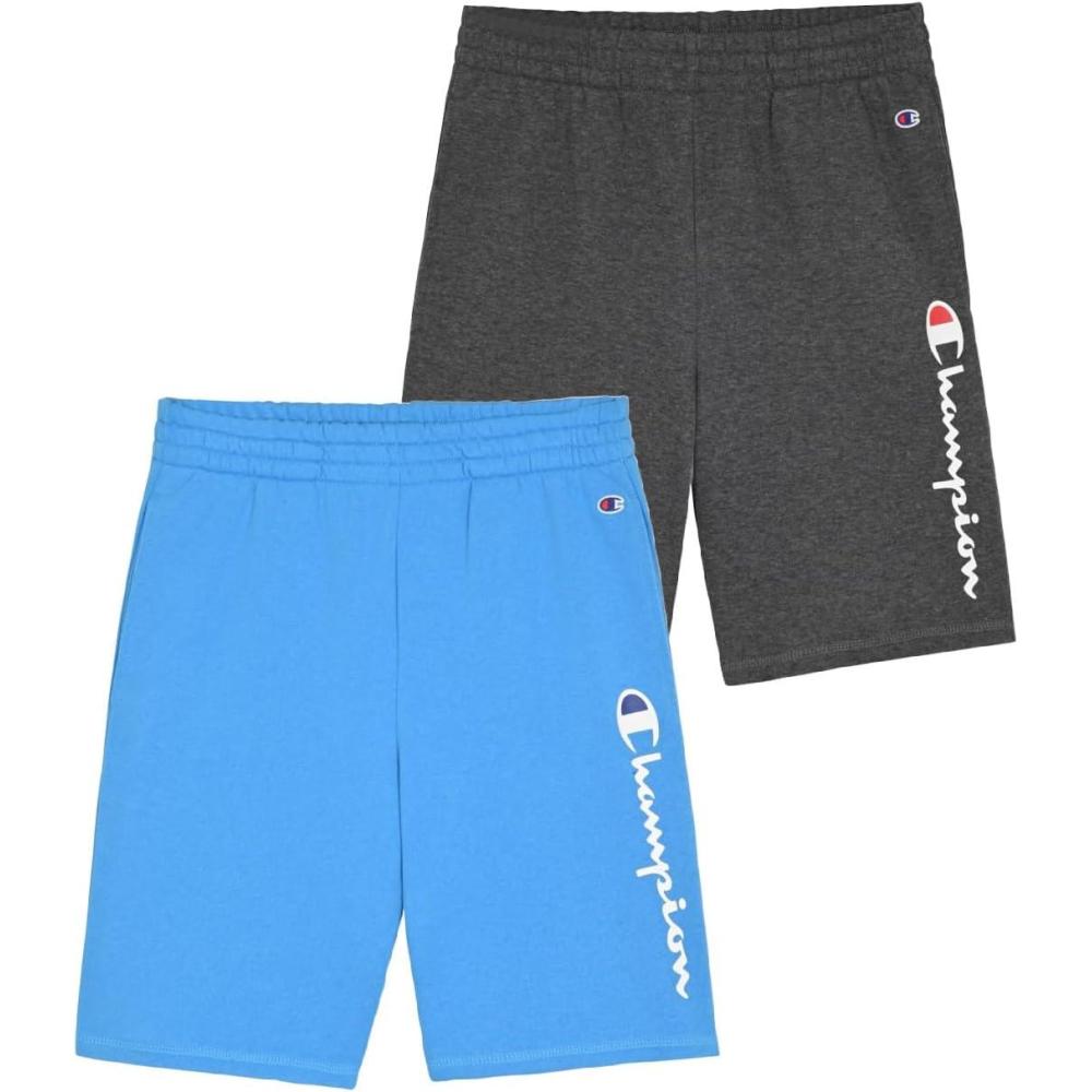 imageChampion Boys Shorts 2 Pack Athletic Fleece Short for BoysMalibu Blue