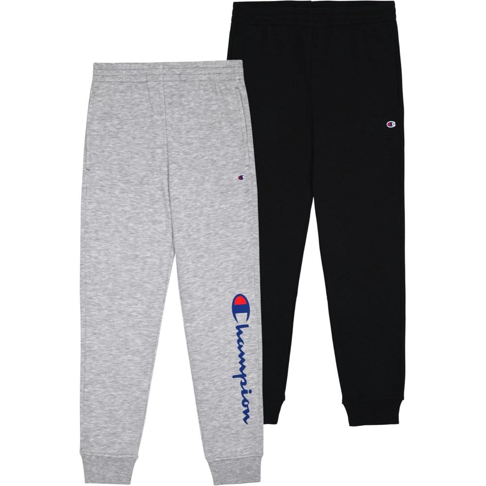 imageChampion Boys Sweatpants for Kids 2 Pack Athletic Boys Jogger PantsGrey Heatherblack
