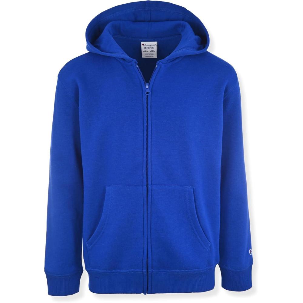 imageChampion Boys Zip Front Fleece Hoodie Sweatshirt for KidsBlue Surf