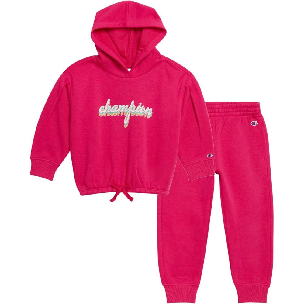 imageChampion Girls Hoodie and Sweatpant Set for Kids Athletic Fleece SweatsuitMagenta