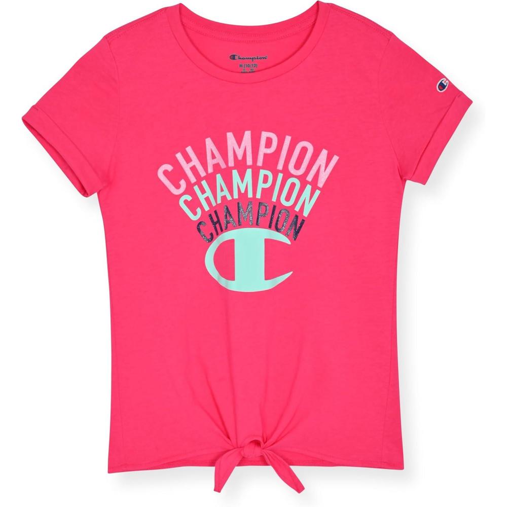 imageChampion Girls Tee Shirt for Kids Short Sleeve TShirt Girls TopsMagenta