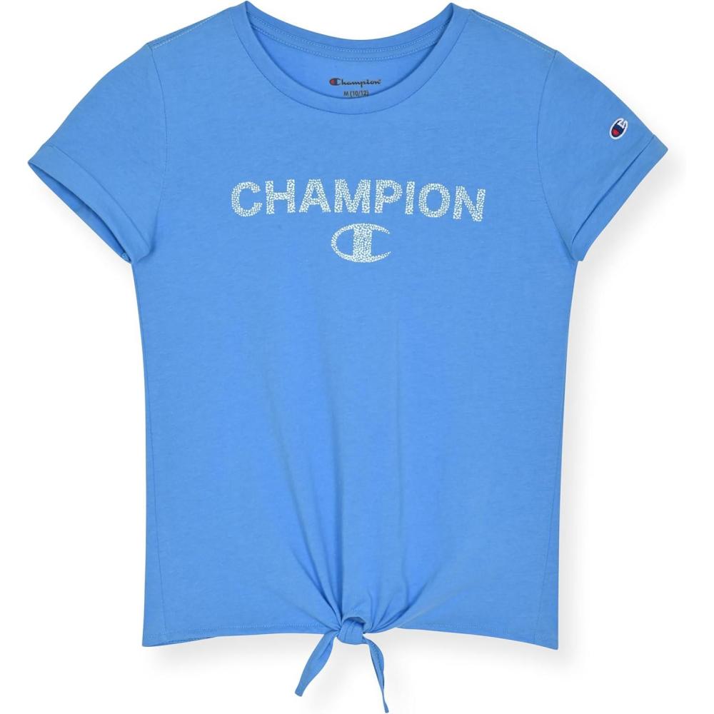 imageChampion Girls Tee Shirt for Kids Short Sleeve TShirt Girls TopsRiver Blue
