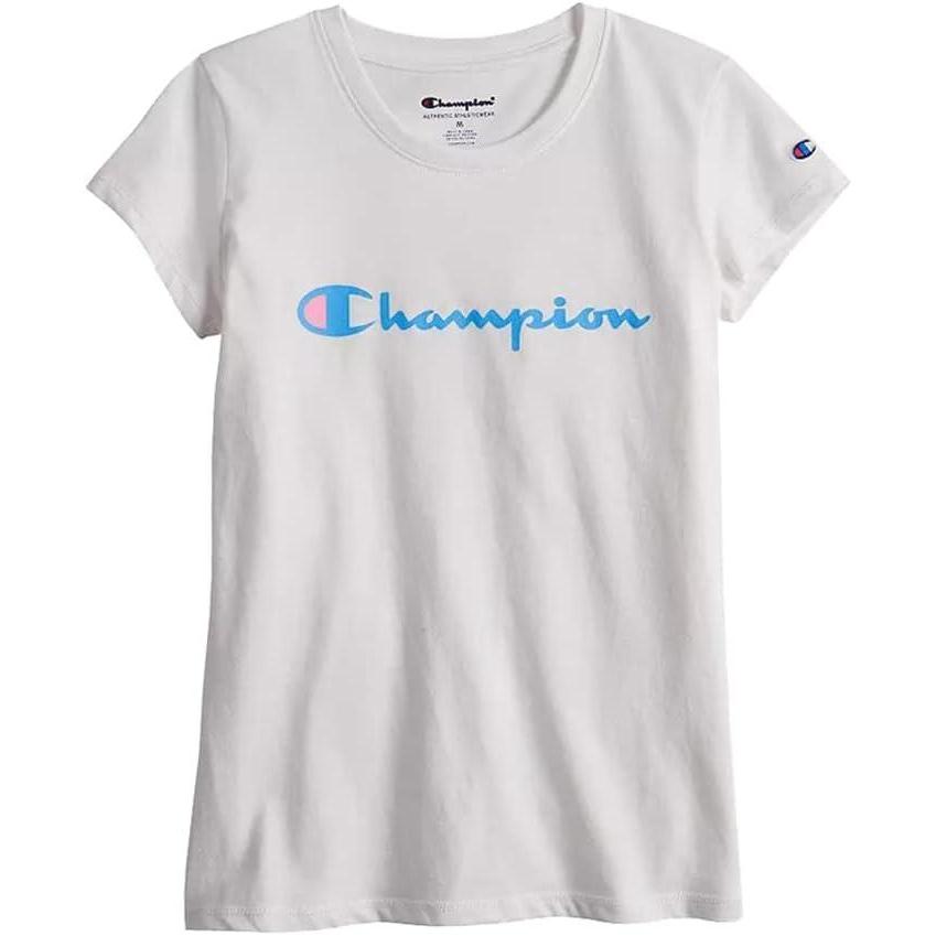 imageChampion Girls Tee Shirt for Kids Short Sleeve TShirt Girls TopsWhite