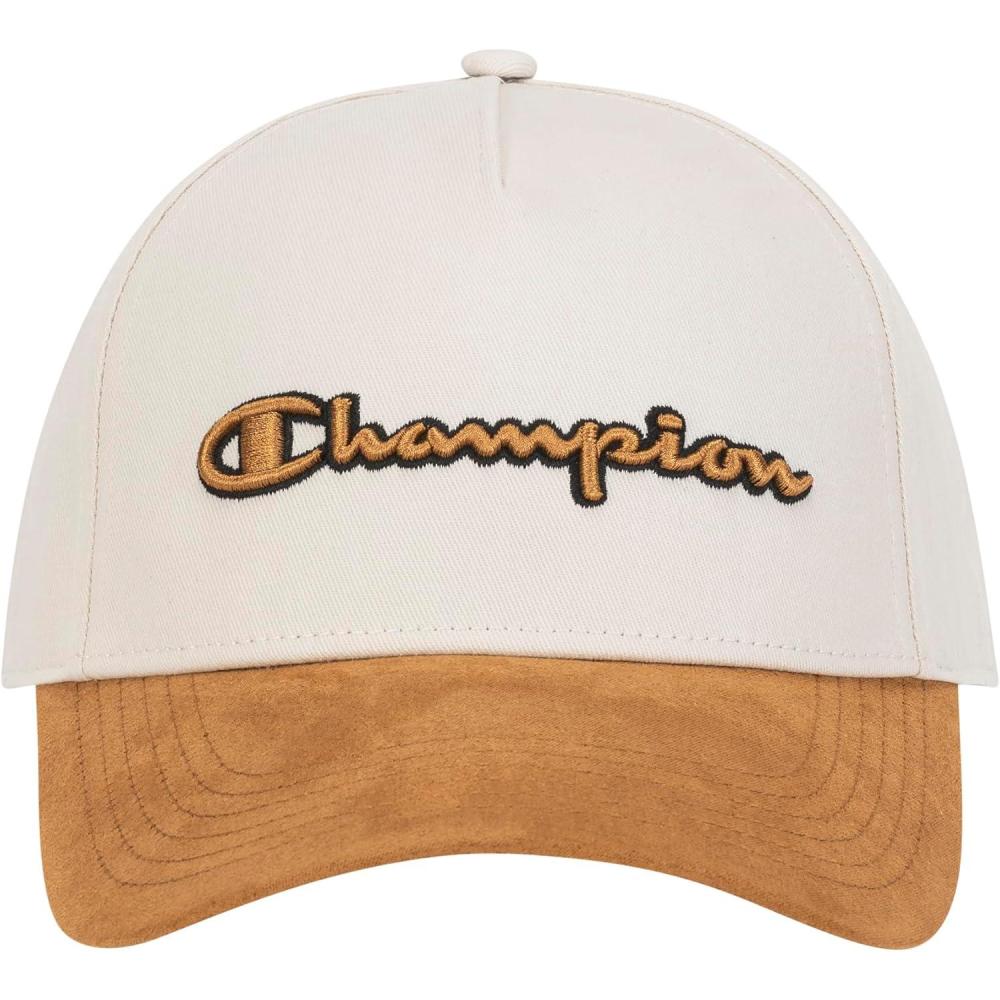 imageChampion Mens Revival Snapback Adjustable CapIvory CanvasWestern Brown