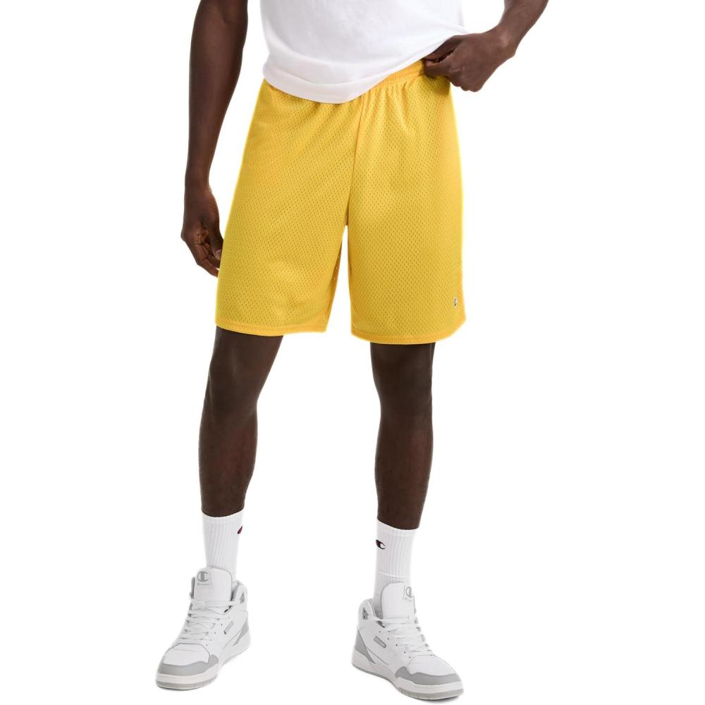 imageChampion Mens Shorts Mens Mesh Gym Shorts Lightweight Athletic Shorts Reg Or Big ampamp TallTeam Gold C Patch Logo