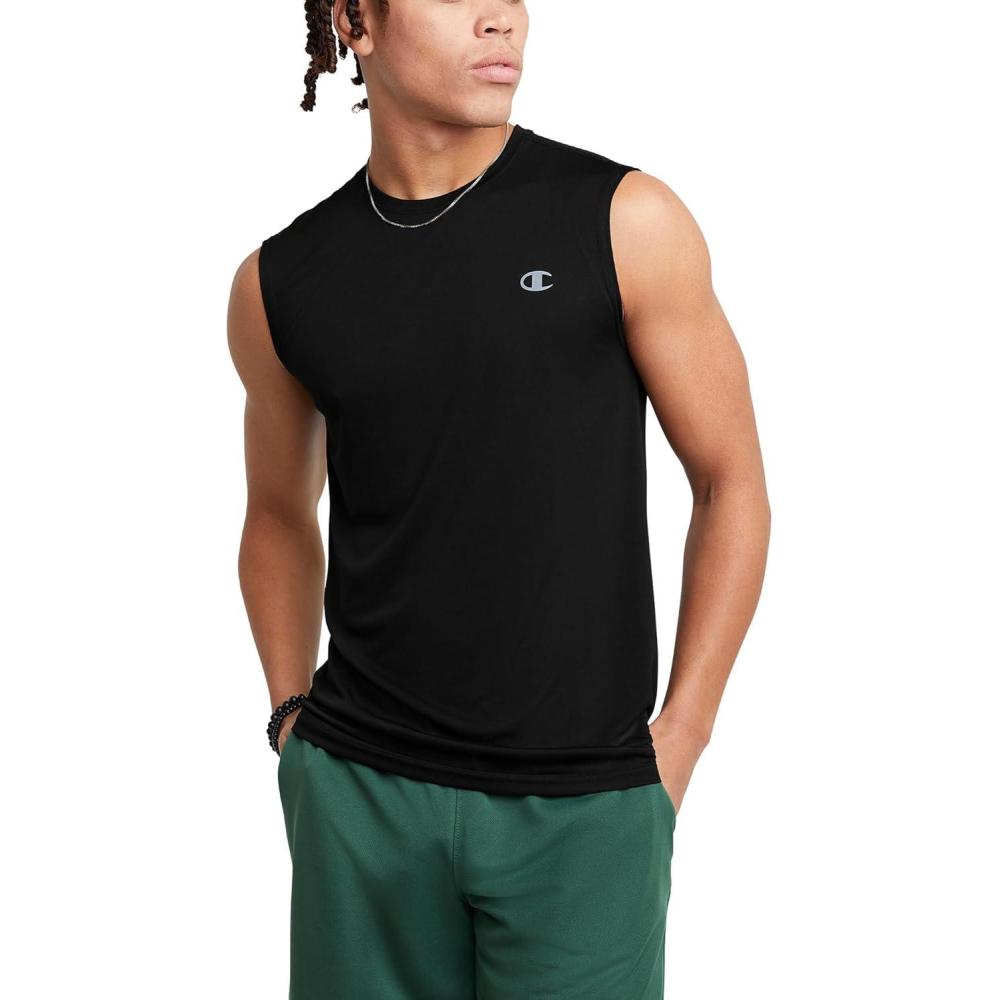 imageChampion Mens Sleeveless Tshirt Sport Tank Muscle Tshirt for Men Reg Or Big ampamp TallBlack