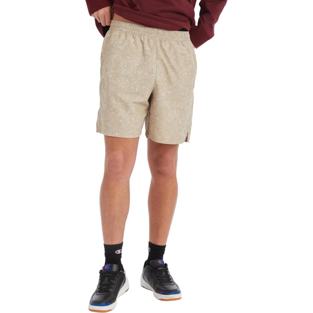 imageChampion Mens Sport Shorts Athletic Shorts for Men Lightweight Gym Shorts 7quotRock Texture Tan Dunes