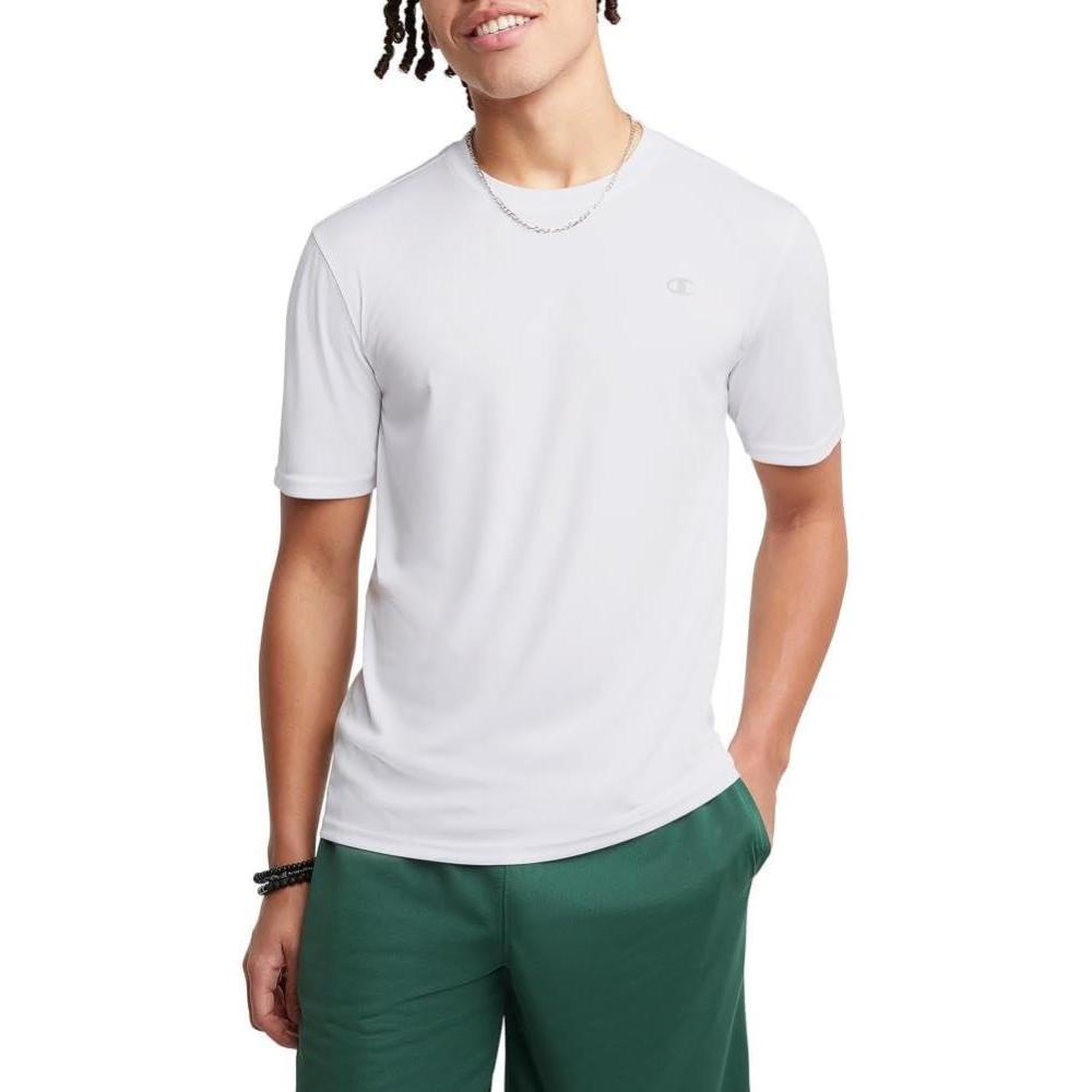imageChampion Mens Tshirt Sport Tee Moisture Wicking Anti Odor Athletic Tshirt for Men Reg Or Big ampamp TallWhite