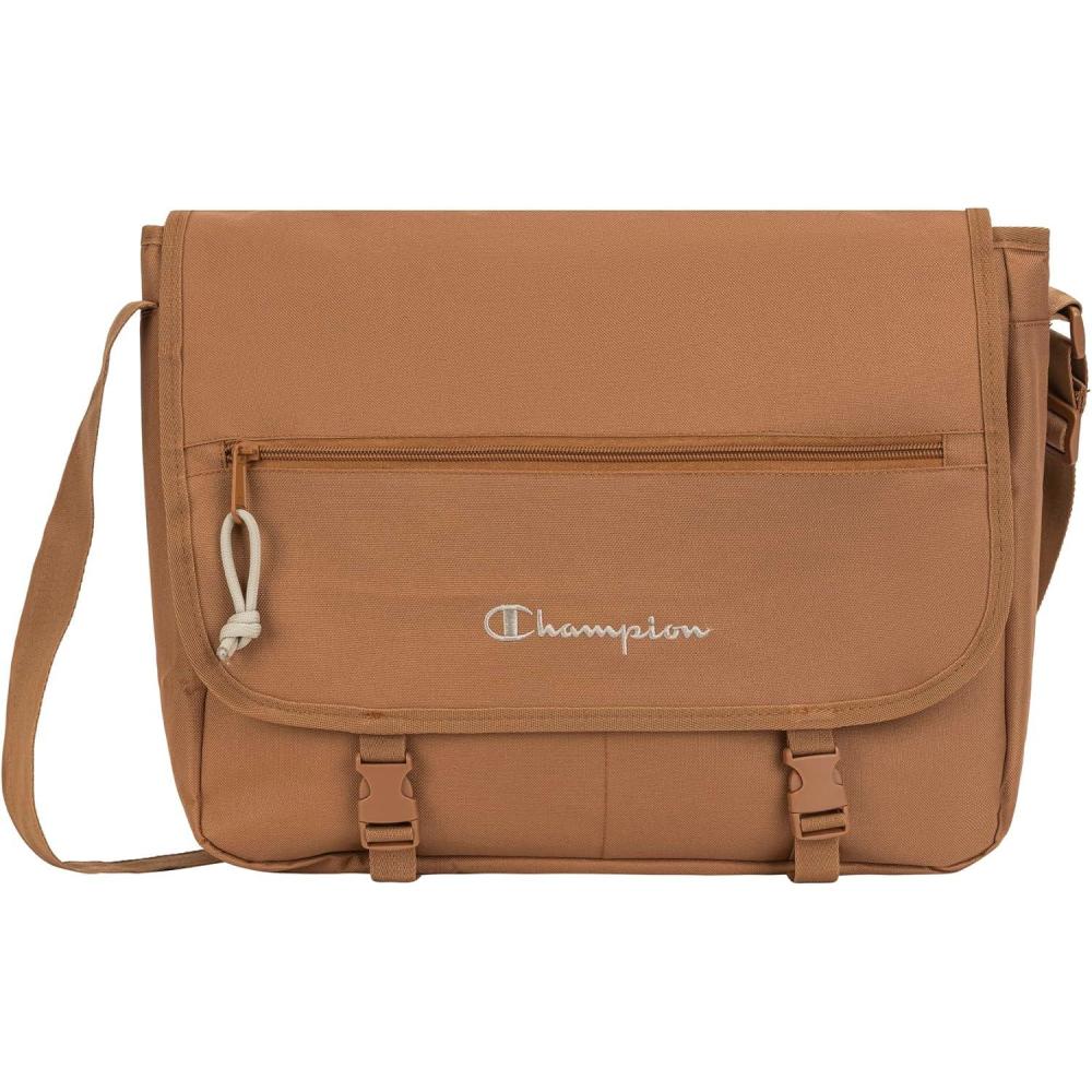 imageChampion Phase Messenger Bag With Padded Laptop Sleeve Adjustable Strap for Work Travel OfficeBriefly Brown