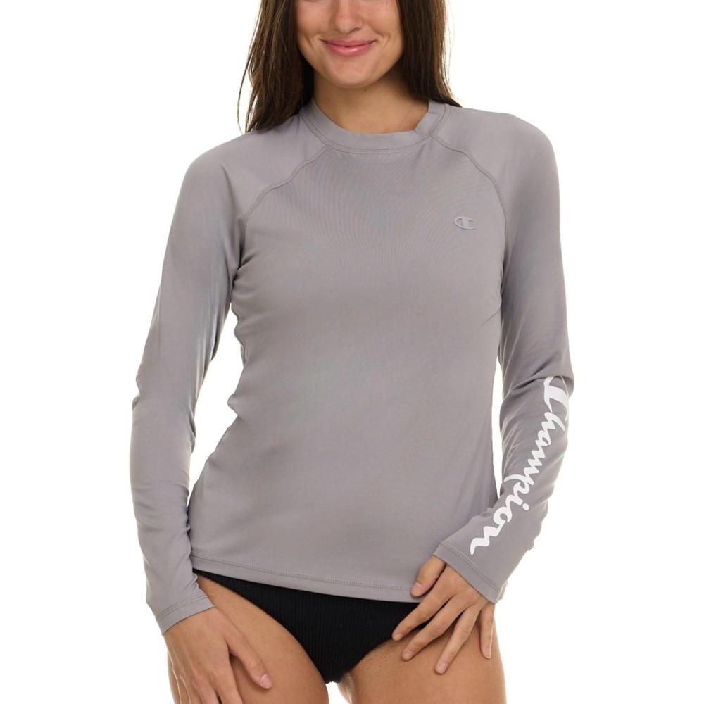 imageChampion Rash Guard for Women Womens Rash Guard Long Sleeve Shirts Rashguard Swim Shirt Women UPF 50 SPF ampamp UV ProtectionGrey