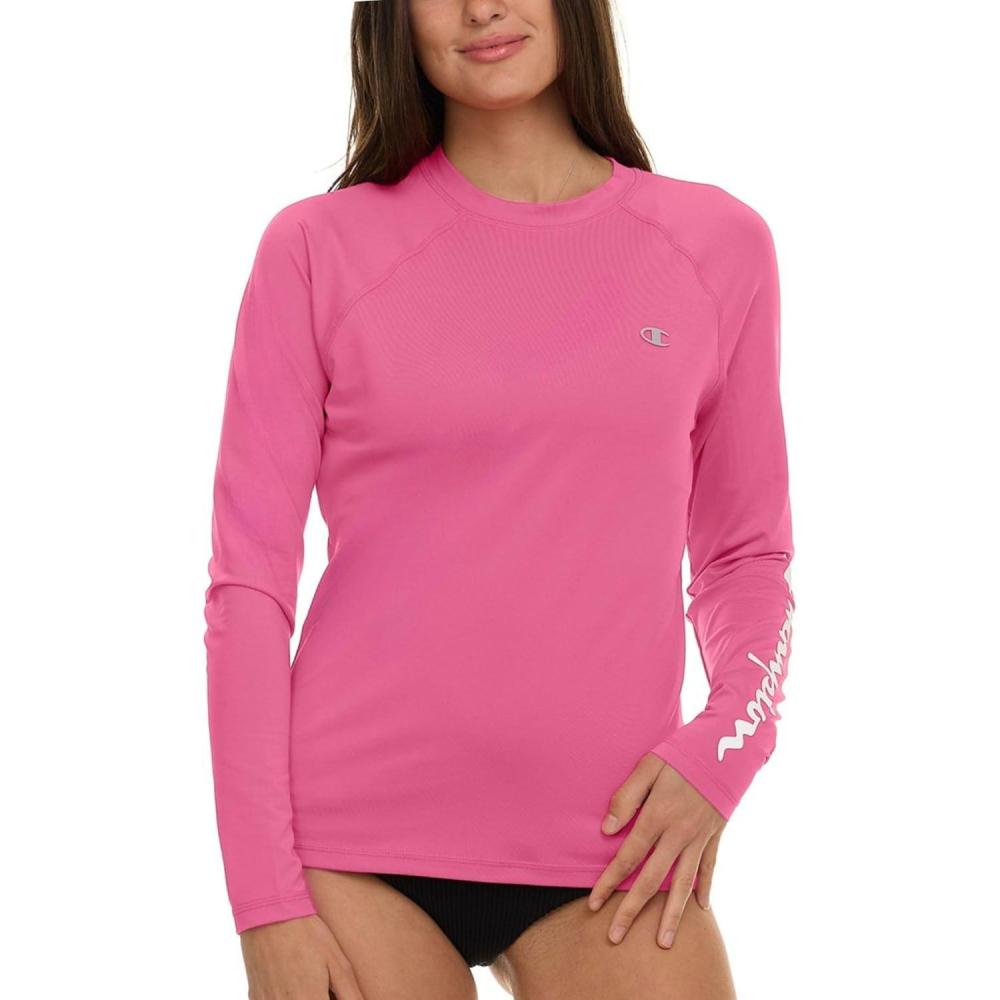 imageChampion Rash Guard for Women Womens Rash Guard Long Sleeve Shirts Rashguard Swim Shirt Women UPF 50 SPF ampamp UV ProtectionPink