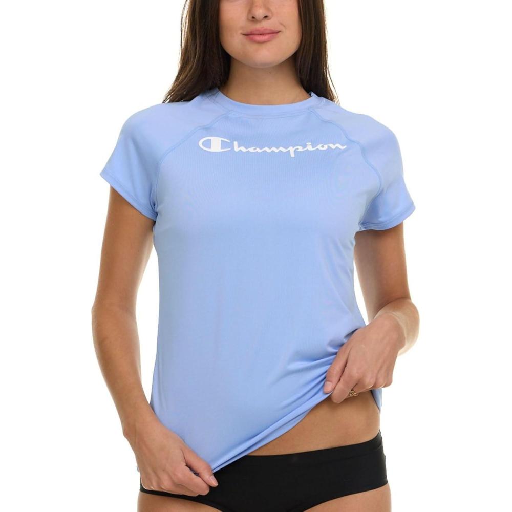 imageChampion Rash Guard for Women Womens Rash Guard Short Sleeve Shirts Rashguard Swim Shirt Women UPF 50 SPF ampamp UV ProtectionLight Blue