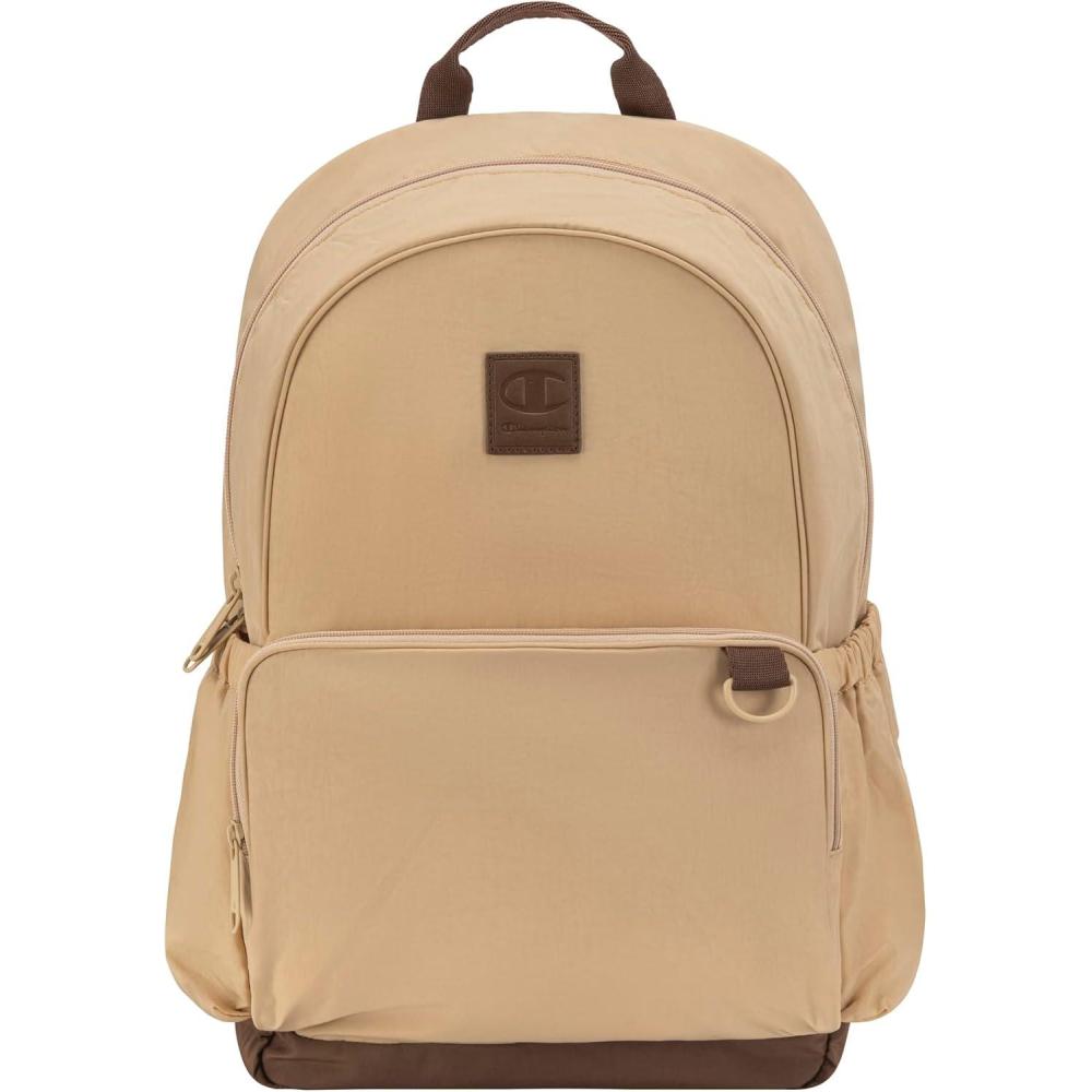 imageChampion Venice Laptop Backpack in Crinkle Nylon with Padded Adjustable Straps Water Bottle Pocket for Work Travel Commute Black MediumWestern Khaki