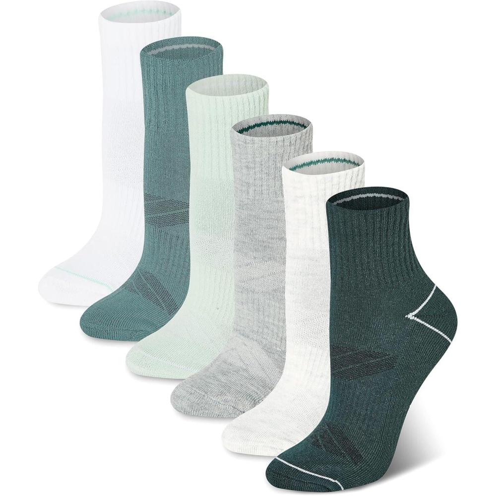 imageChampion Womens Cushioned Quarter Socks 6PackGreen Assorted