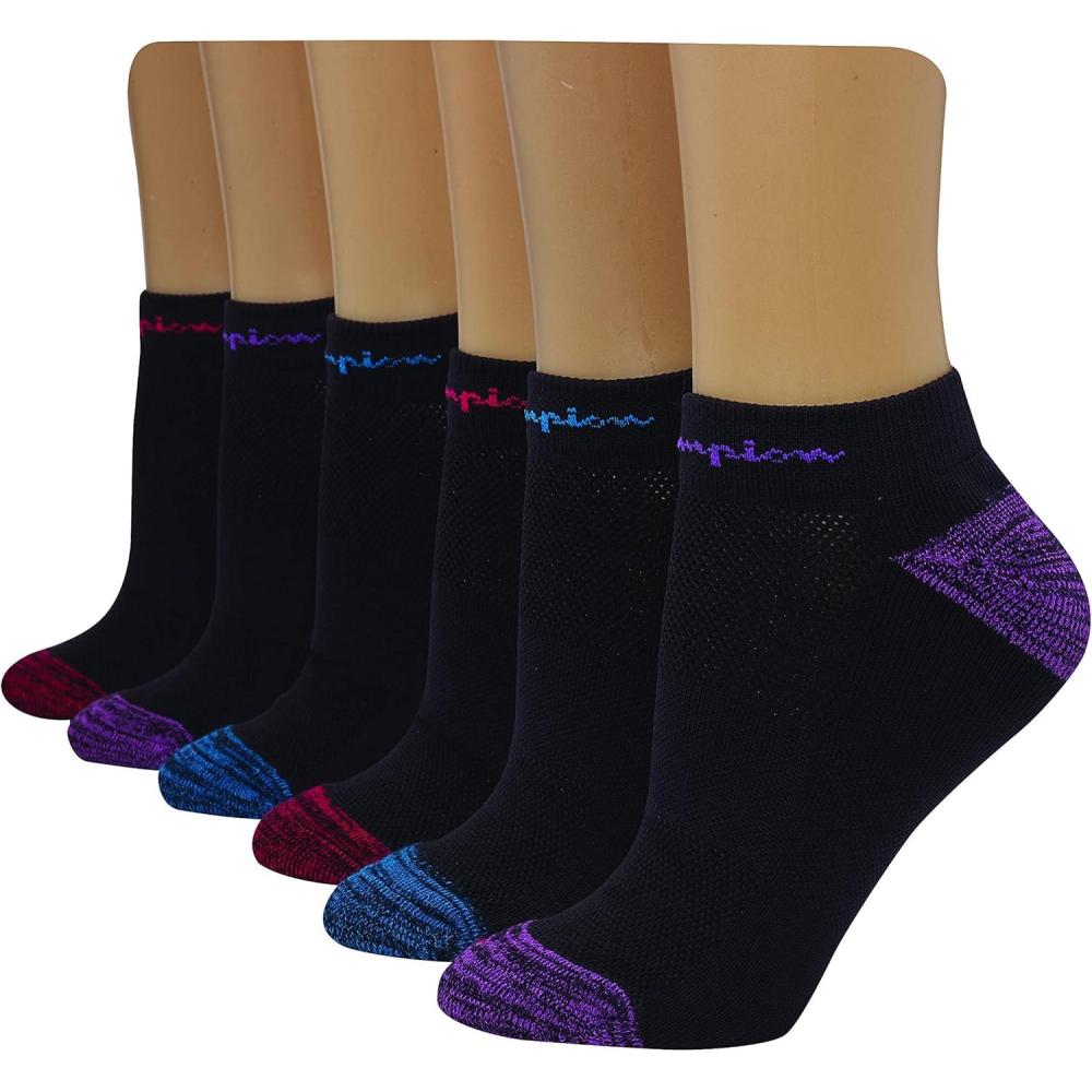 imageChampion Womens Low Cut Athletic Socks 6PackBlack