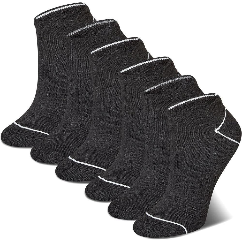 imageChampion Womens Low Cut Athletic Socks 6PackBlack Heel Toe