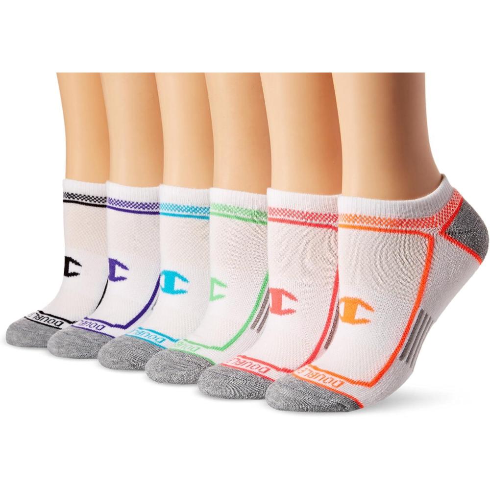 imageChampion Womens Low Cut Athletic Socks 6PackWhite Assortment