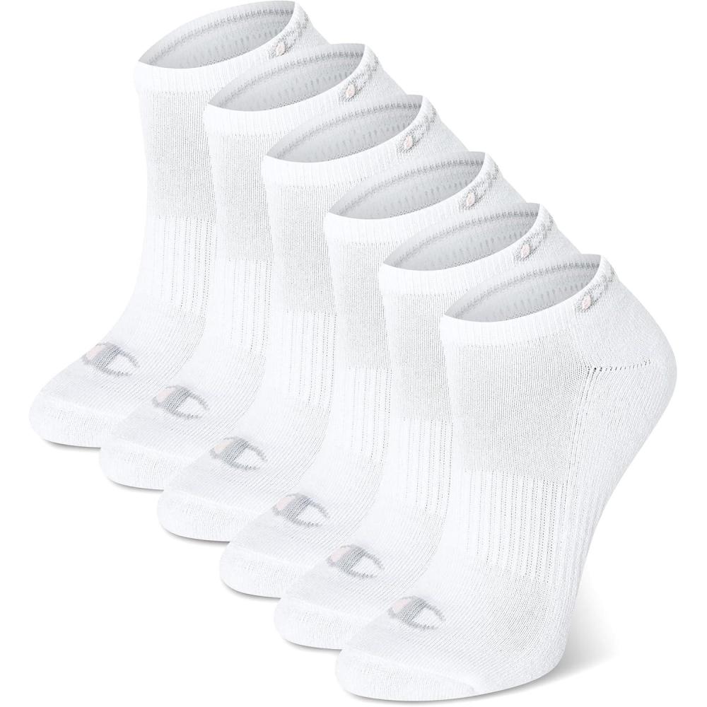 imageChampion Womens Low Cut Athletic Socks 6PackWhite Toe Logo
