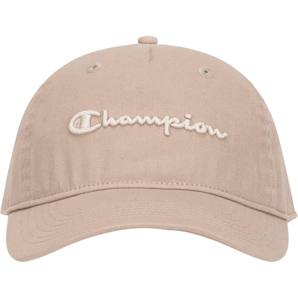 imageChampion Womens Script Embroidery Washed Cotton Twill Adjustable Baseball CapChampagne Frost