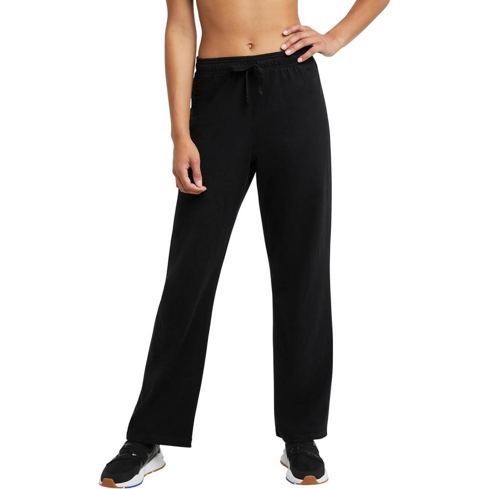 imageChampion Womens Size Lounge Pants Standard Fit Lightweight Available in Regular and PlusBlack