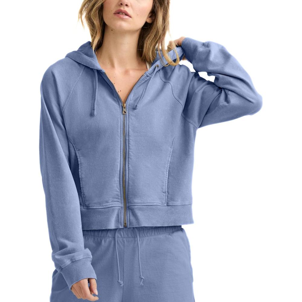 imageChampion Womens Vintage Wash Zipup Hoodie C LogoSevenseas Blue