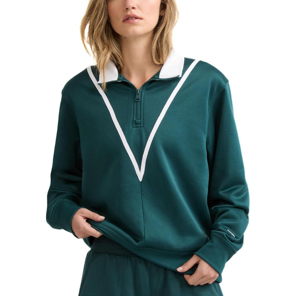 imageChampion Womens Yearbook 14 Zip PulloverEmerald AllureWhite