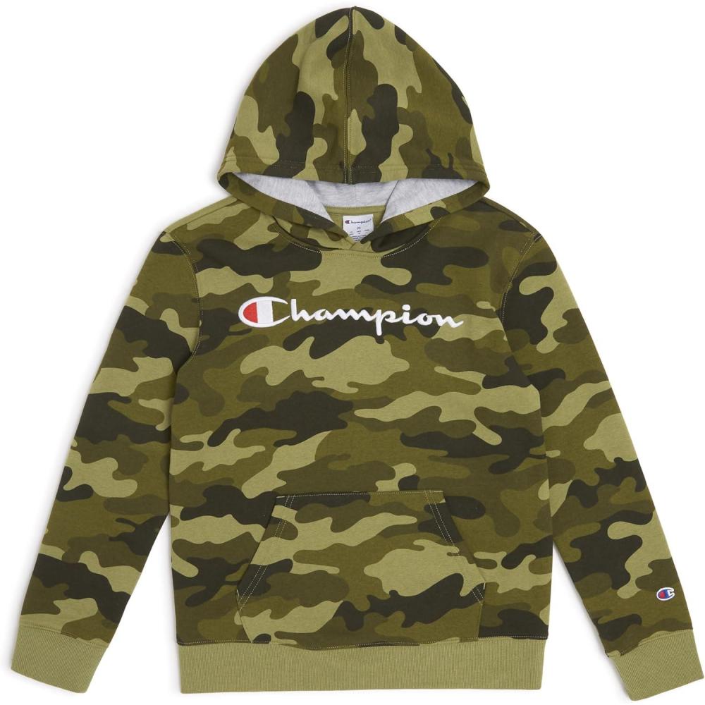 imageChampion boys Boys Hoodie for Kids Sweatshirt Fleece Youth Pullover With HoodSignature Camoflauge