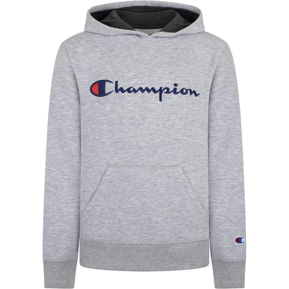 imageChampion boys Boys Hoodie for Kids Sweatshirt Fleece Youth Pullover With HoodSignature Grey Heather