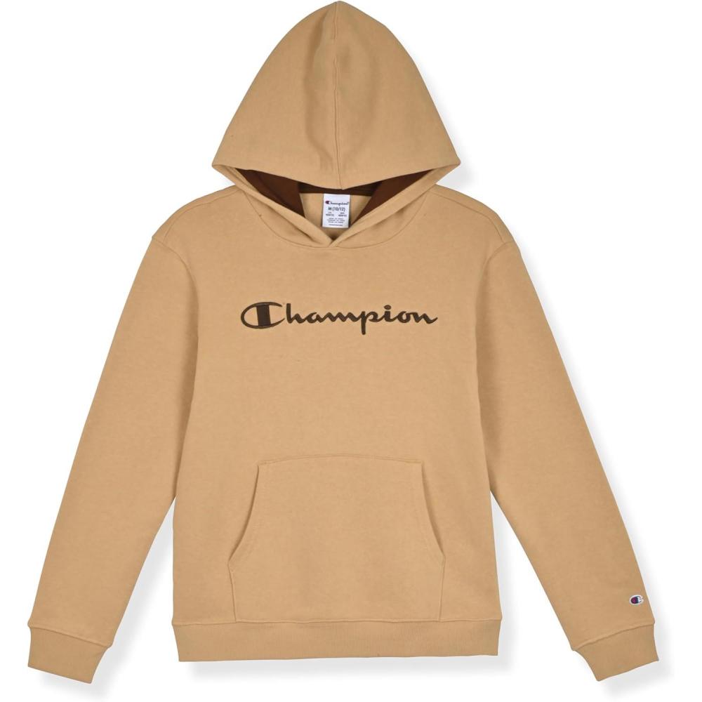 imageChampion boys Boys Hoodie for Kids Sweatshirt Fleece Youth Pullover With HoodSignature Khaki