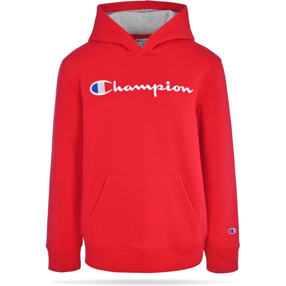 imageChampion boys Boys Hoodie for Kids Sweatshirt Fleece Youth Pullover With HoodSignature Lychee Red