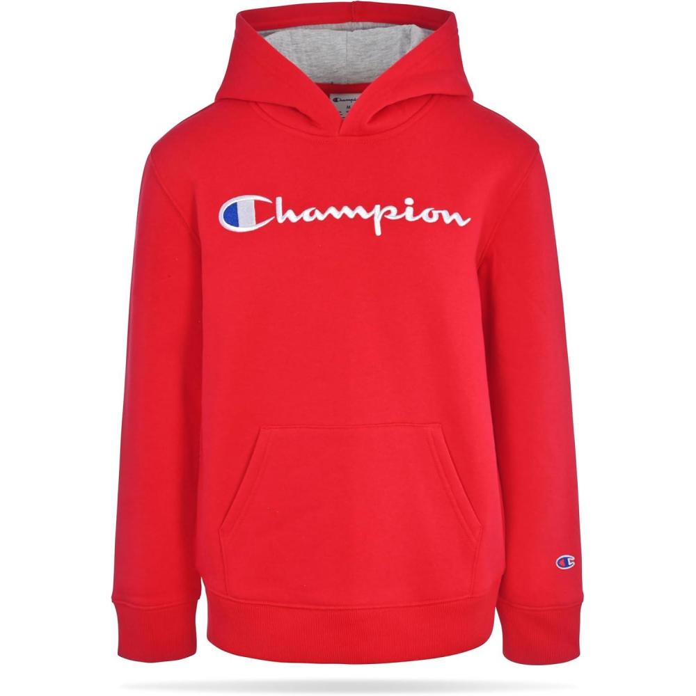 imageChampion boys Boys Hoodie for Kids Sweatshirt Fleece Youth Pullover With HoodSignature Red