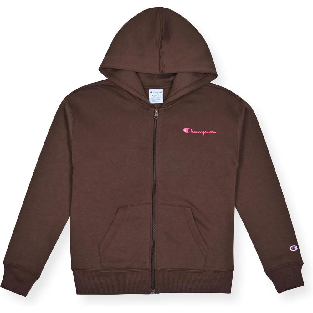 imageChampion girls Girls Hoodie Sweatshirt Zip Up Fleece Athletic Hoodie for Girl ClothingCoffee