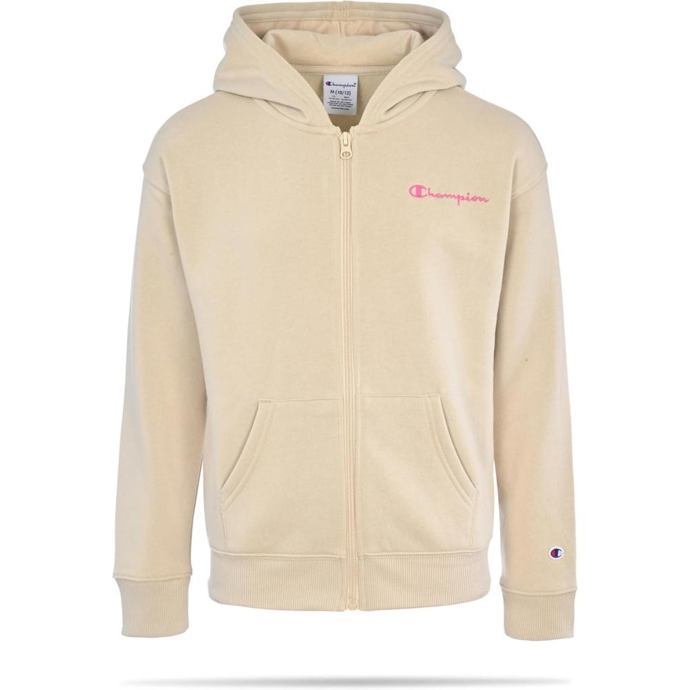 imageChampion girls Girls Hoodie Sweatshirt Zip Up Fleece Athletic Hoodie for Girl ClothingKhaki Signature