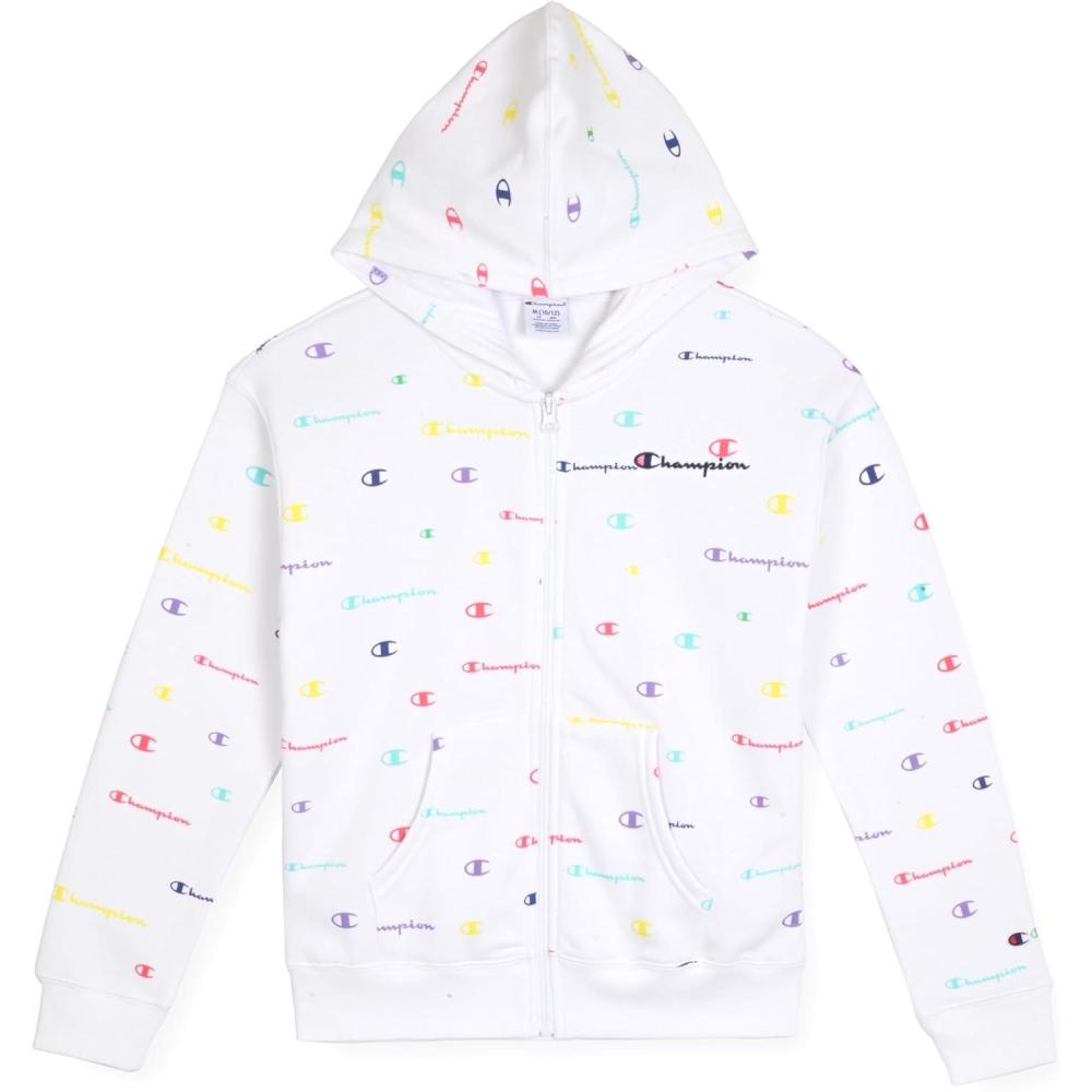imageChampion girls Girls Hoodie Sweatshirt Zip Up Fleece Athletic Hoodie for Girl ClothingSignature Bright White