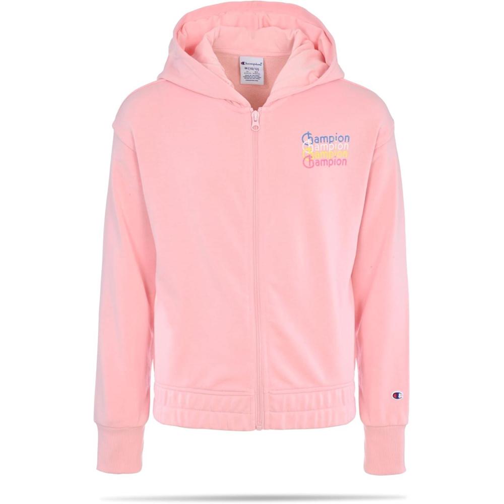 imageChampion girls Girls Hoodie Sweatshirt Zip Up Fleece Athletic Hoodie for Girl ClothingSoft Pink Signature