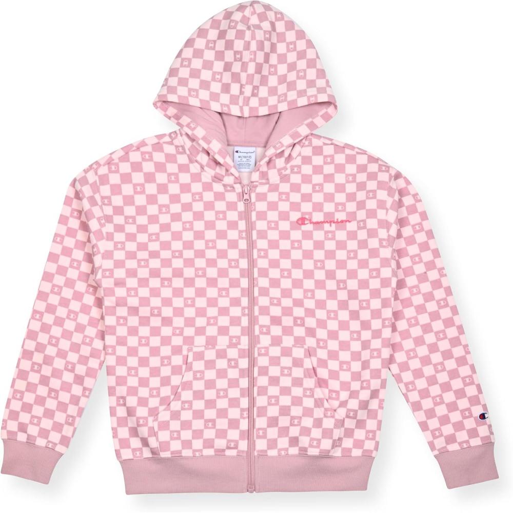 imageChampion girls Girls Hoodie Sweatshirt Zip Up Fleece Athletic Hoodie for Girl ClothingSweet Lilac Check