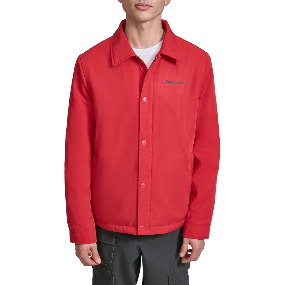 imageChampion mens Active Waterresistant Coaches JacketChili Pepper