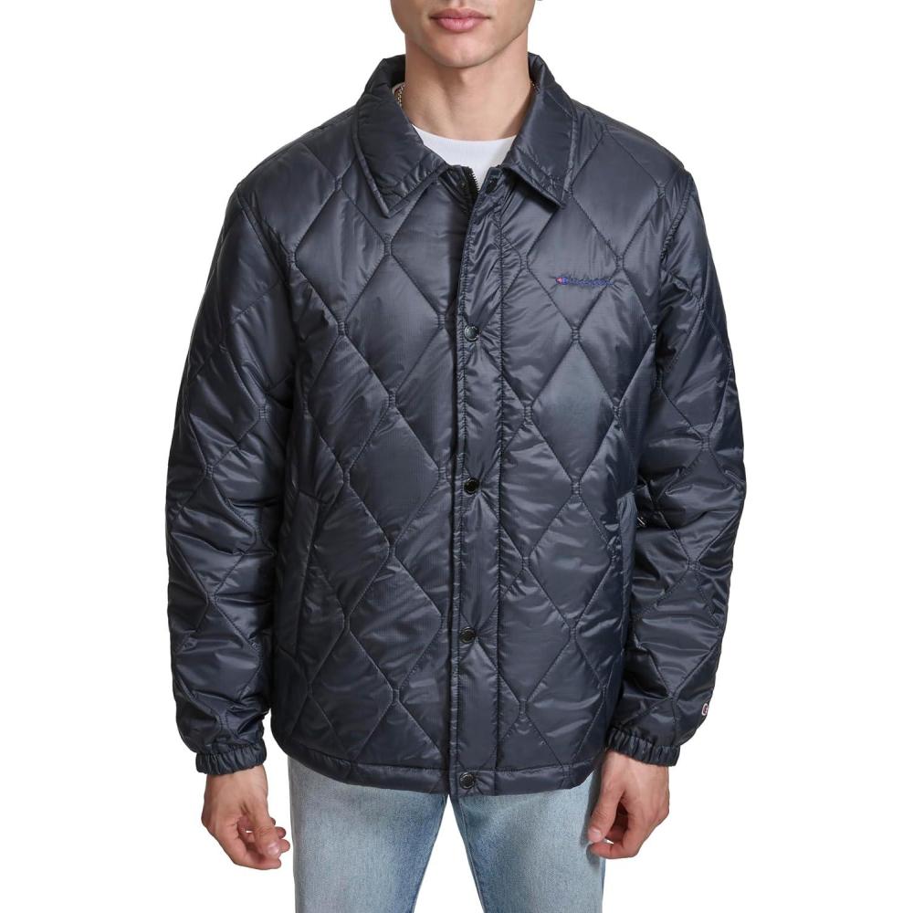 imageChampion mens Diamond Quilted Active Coaches JacketBlack