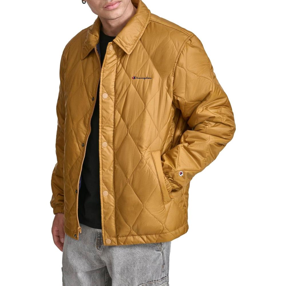 imageChampion mens Diamond Quilted Active Coaches JacketTobacco