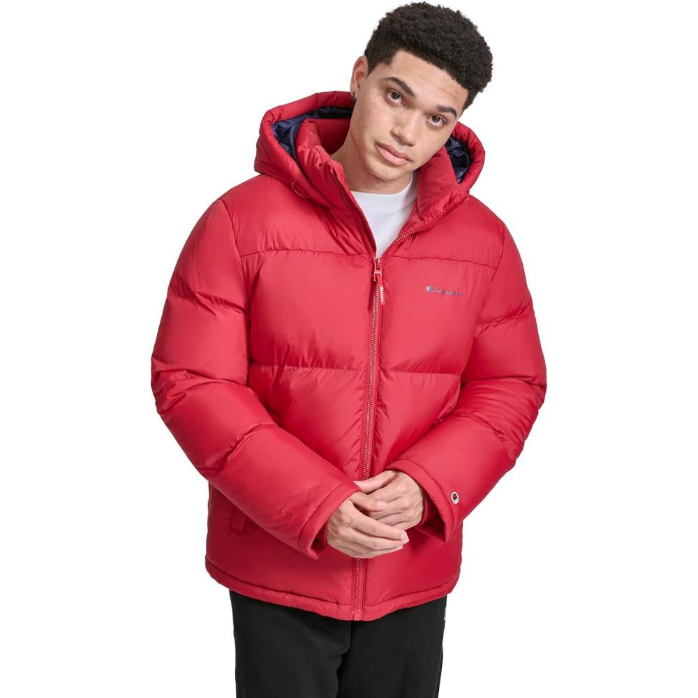 imageChampion mens Heavy Weight Puffer With Adjustable HoodChili Pepper