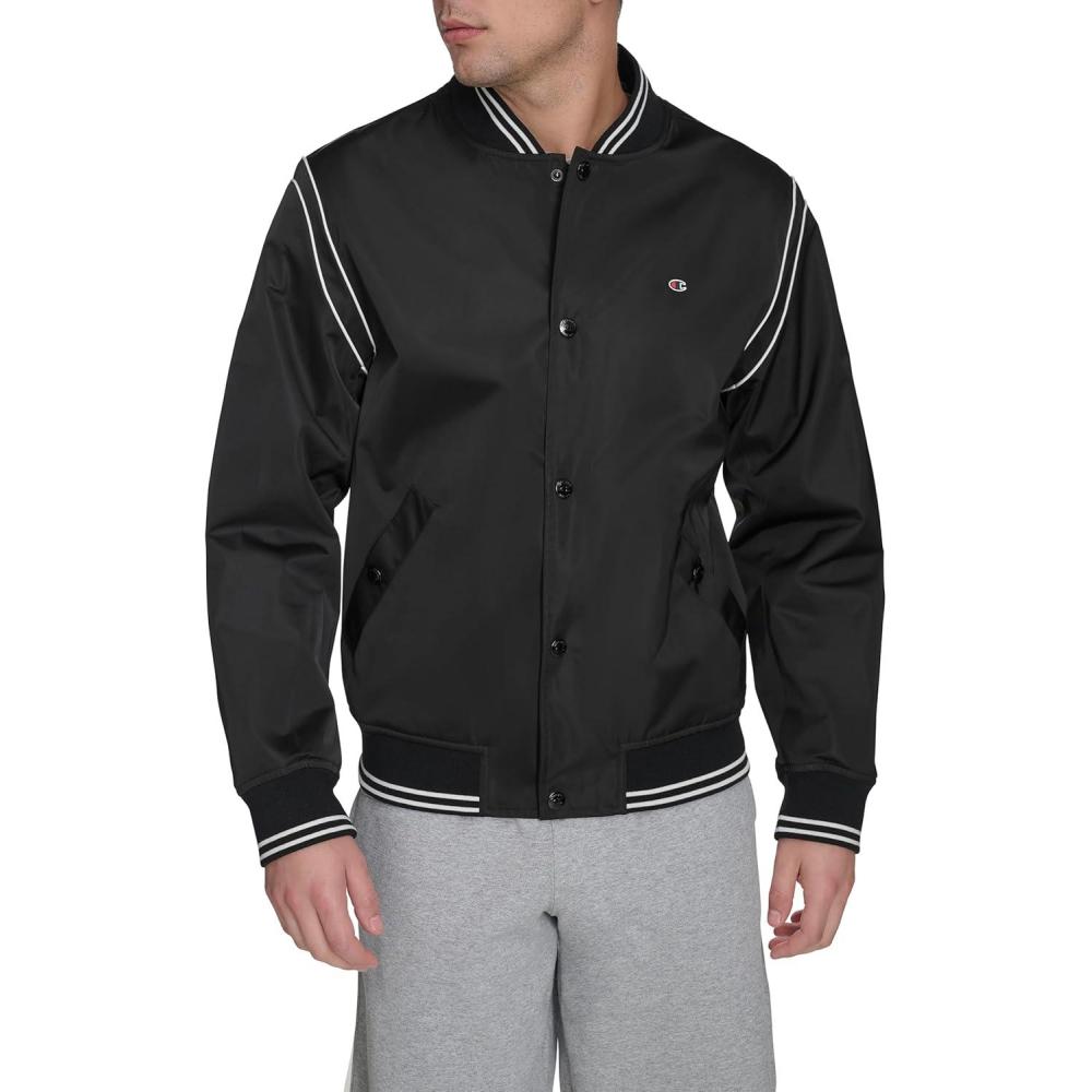 imageChampion mens Lightweight Varsity Bomber JacketBlack
