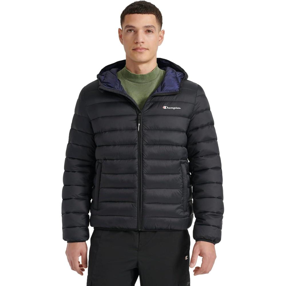 imageChampion mens Performance Lightweight Puffer Jacket With HoodBlack
