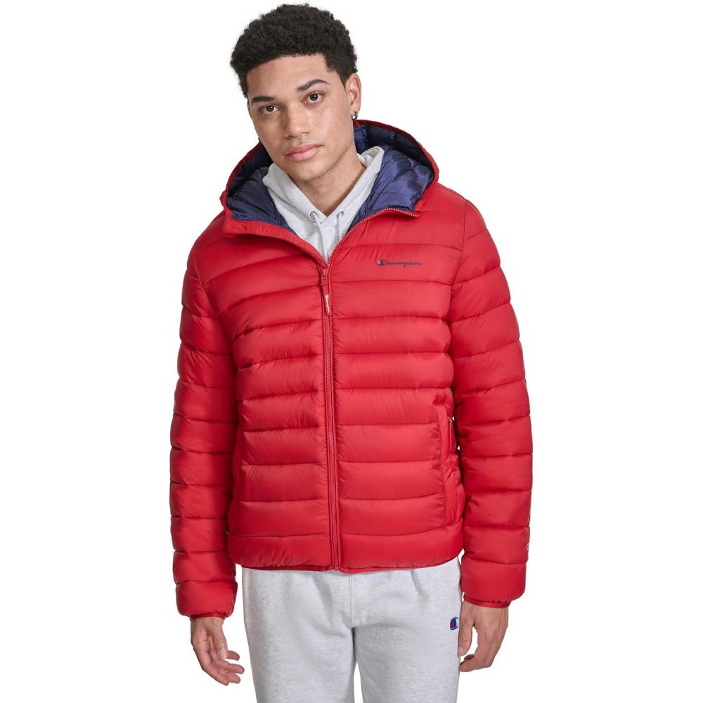 imageChampion mens Performance Lightweight Puffer Jacket With HoodChili Pepper