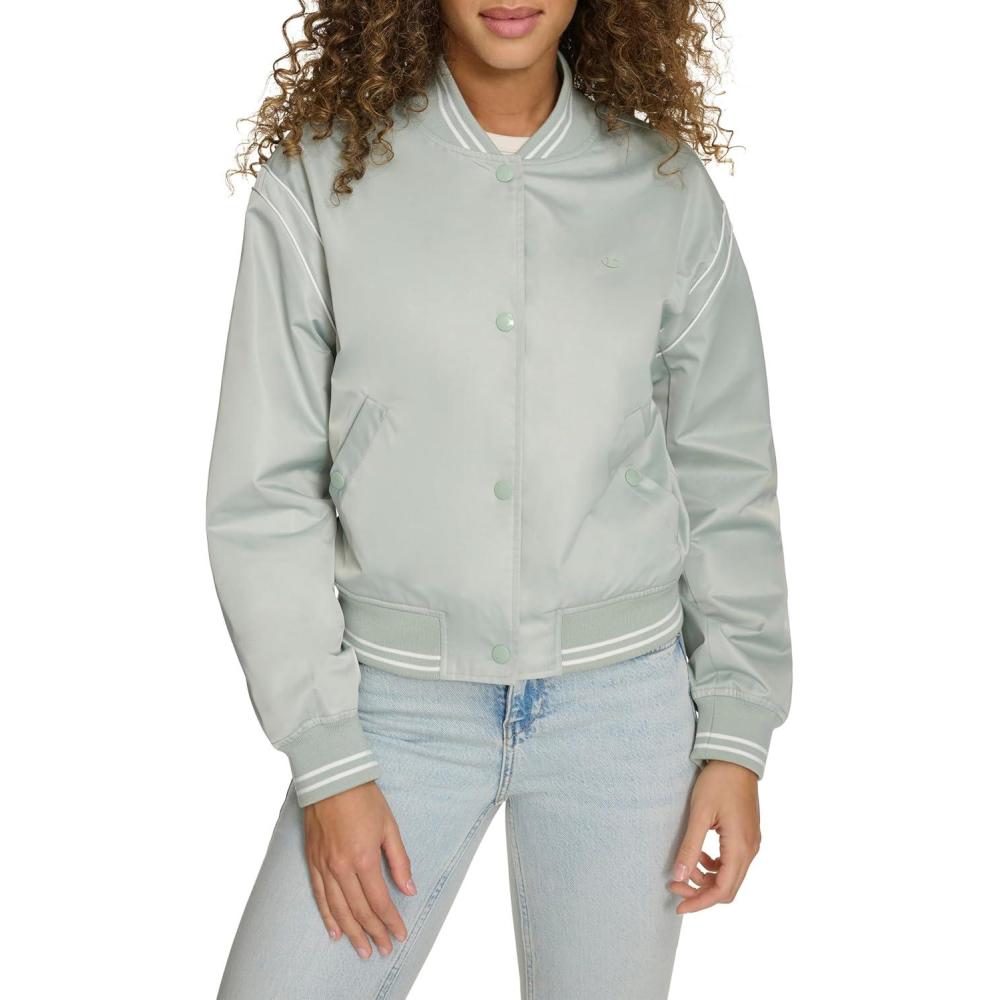 imageChampion womens Cropped Varsity Bomber JacketSage