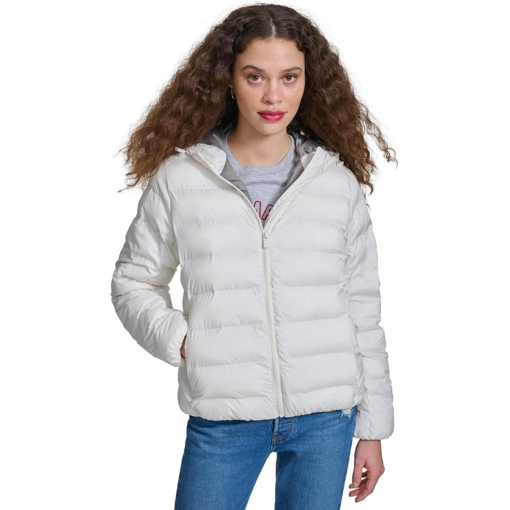 imageChampion womens Quilted Coat Packable Puffer Jacket With HoodMarshmallow