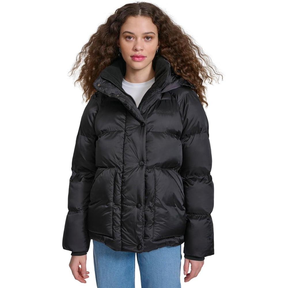 imageChampion womens Quilted Midweight Puffer Jacket With HoodBlack