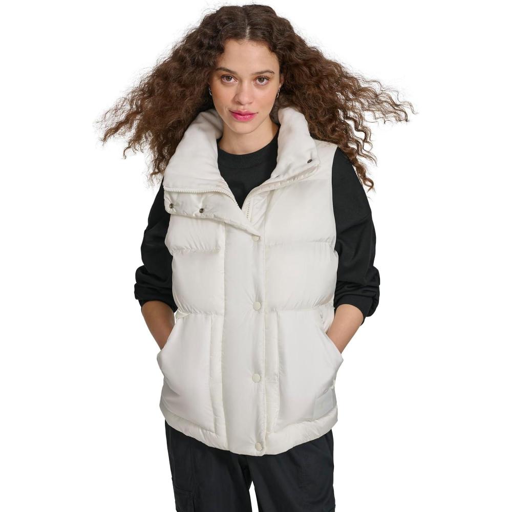 imageChampion womens Satin Quilted Puffer Vest With Stand CollarMarshmallow