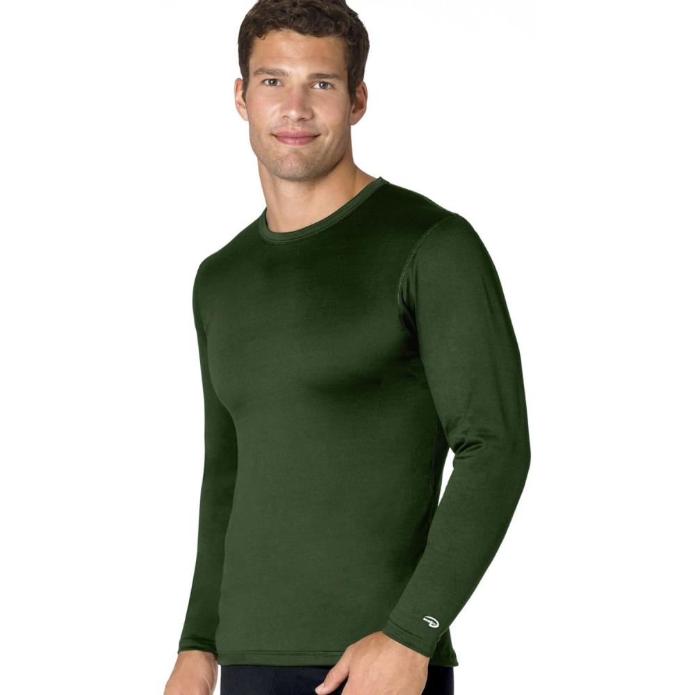 imageDuofold Mens Mid Weight Varitherm Crew Neck Thermal ShirtOlive